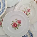 Vintage blue pink dinner plates