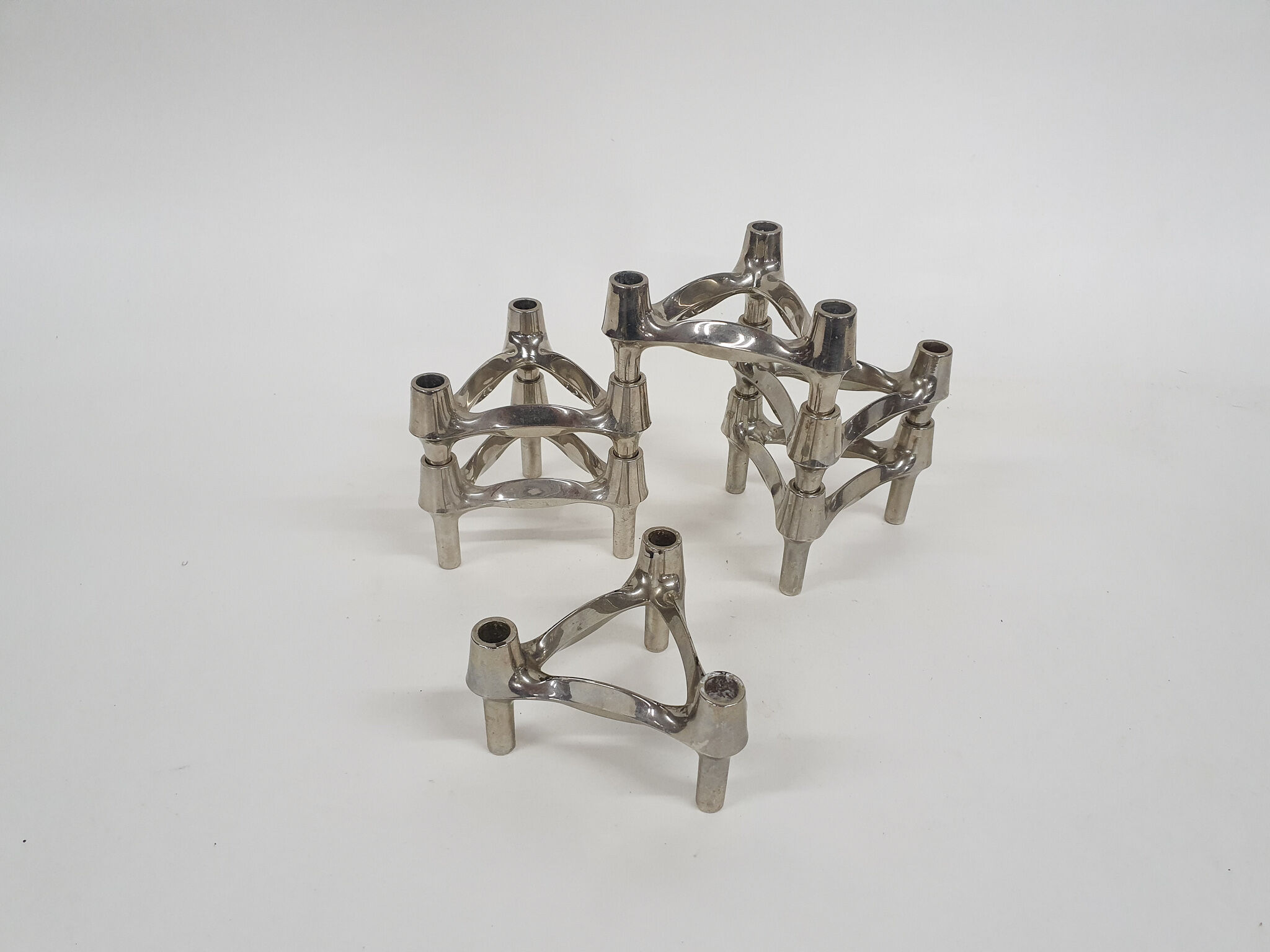 Set of six Ceasar Stoffi and Fritz Nagel for Quist candle holders, Germany 1950's