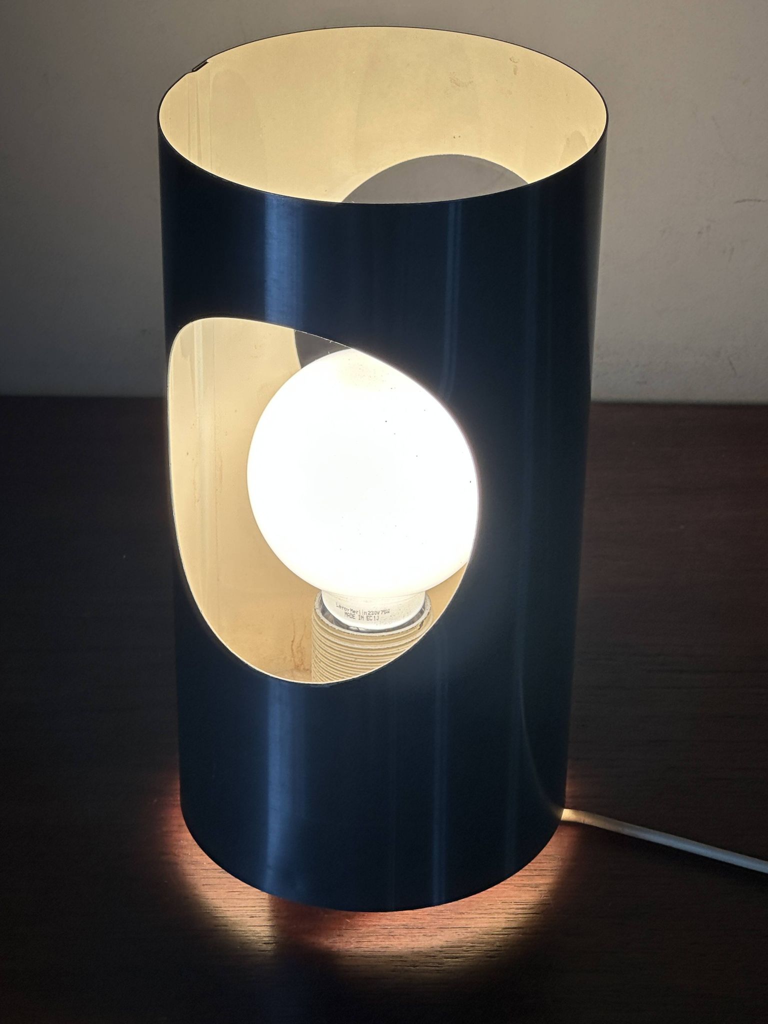 Lampe inox tube vintage design années 70