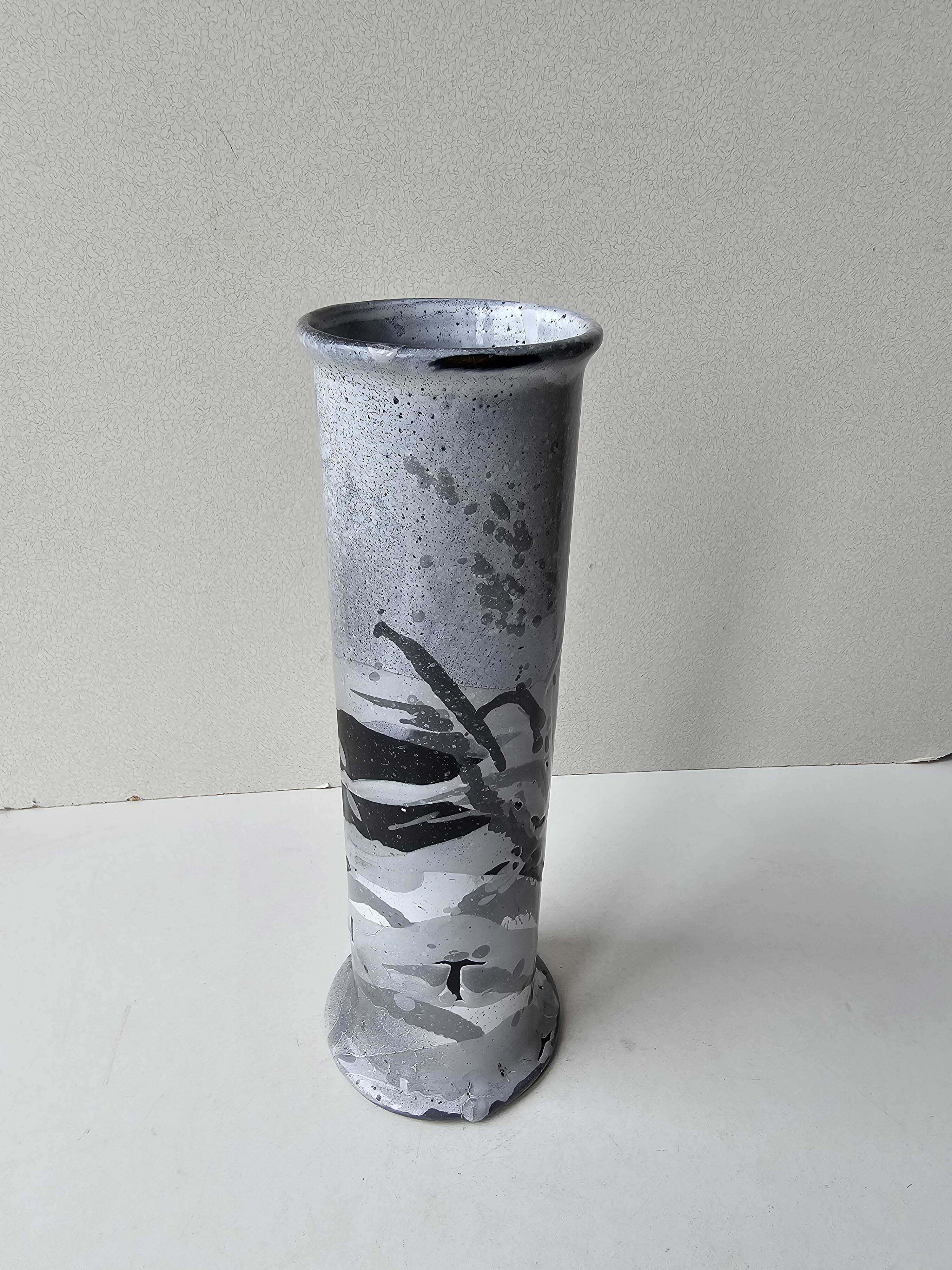 Ceramic roller vase, La Combe du Lac, Lamoura, 26cm
