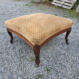 Louis Philippe style footstool in oak and velvet