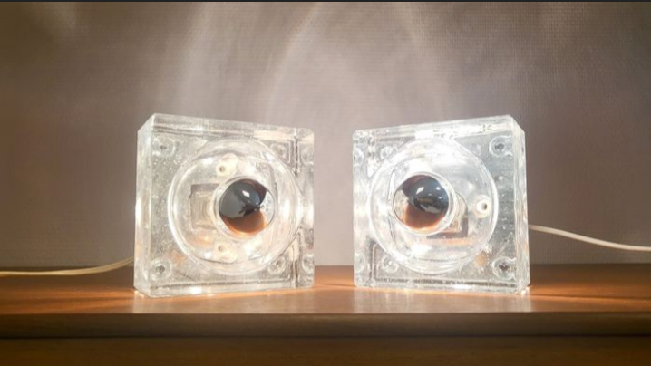 Deux appliques en verre coulé