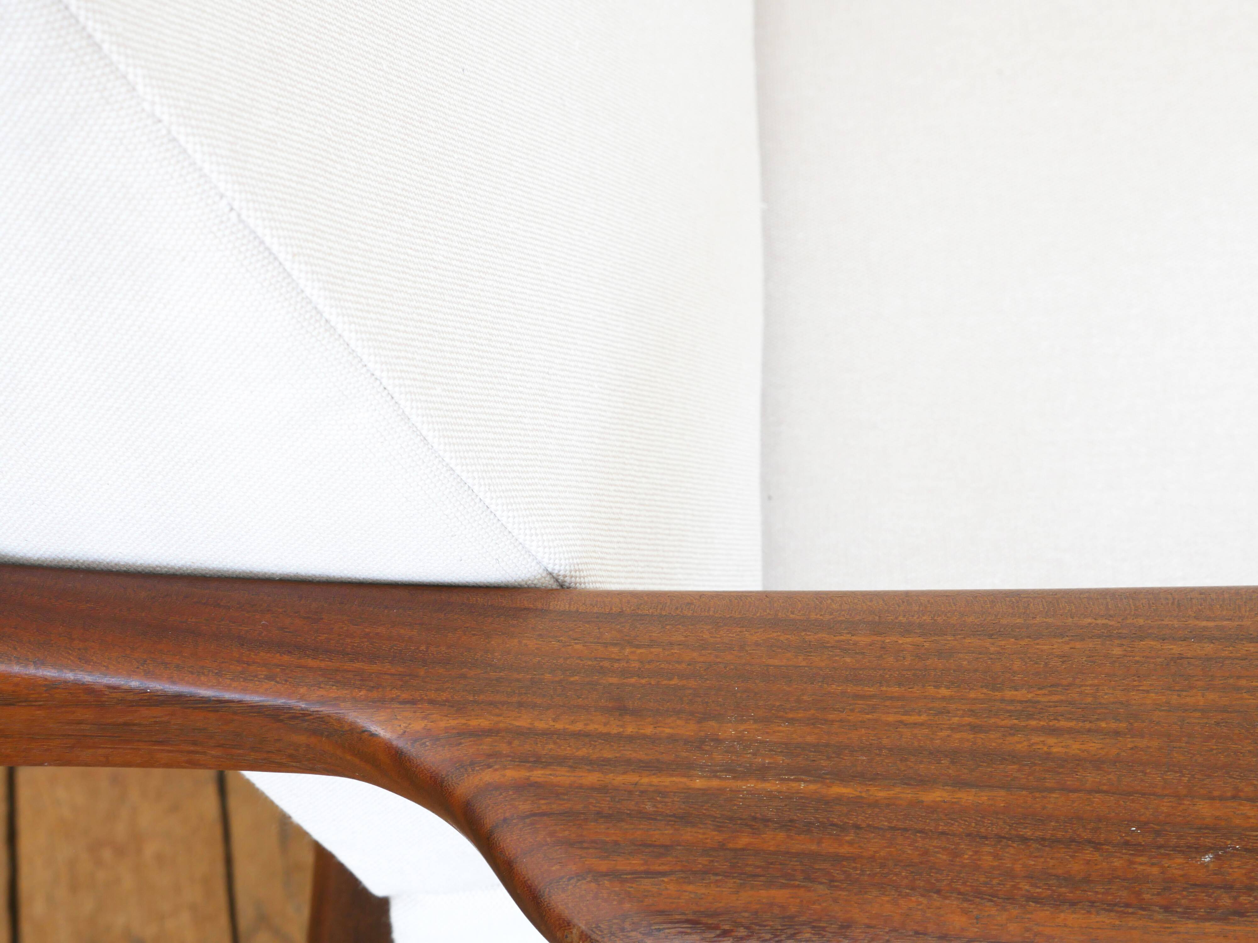 Scandinavian armchair in teak - Fabric, foams & straps: new