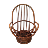Mid century rattan rocking and swivel chair