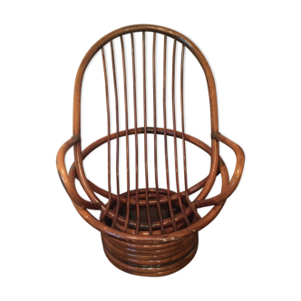 Mid century rattan rocking and swivel chair