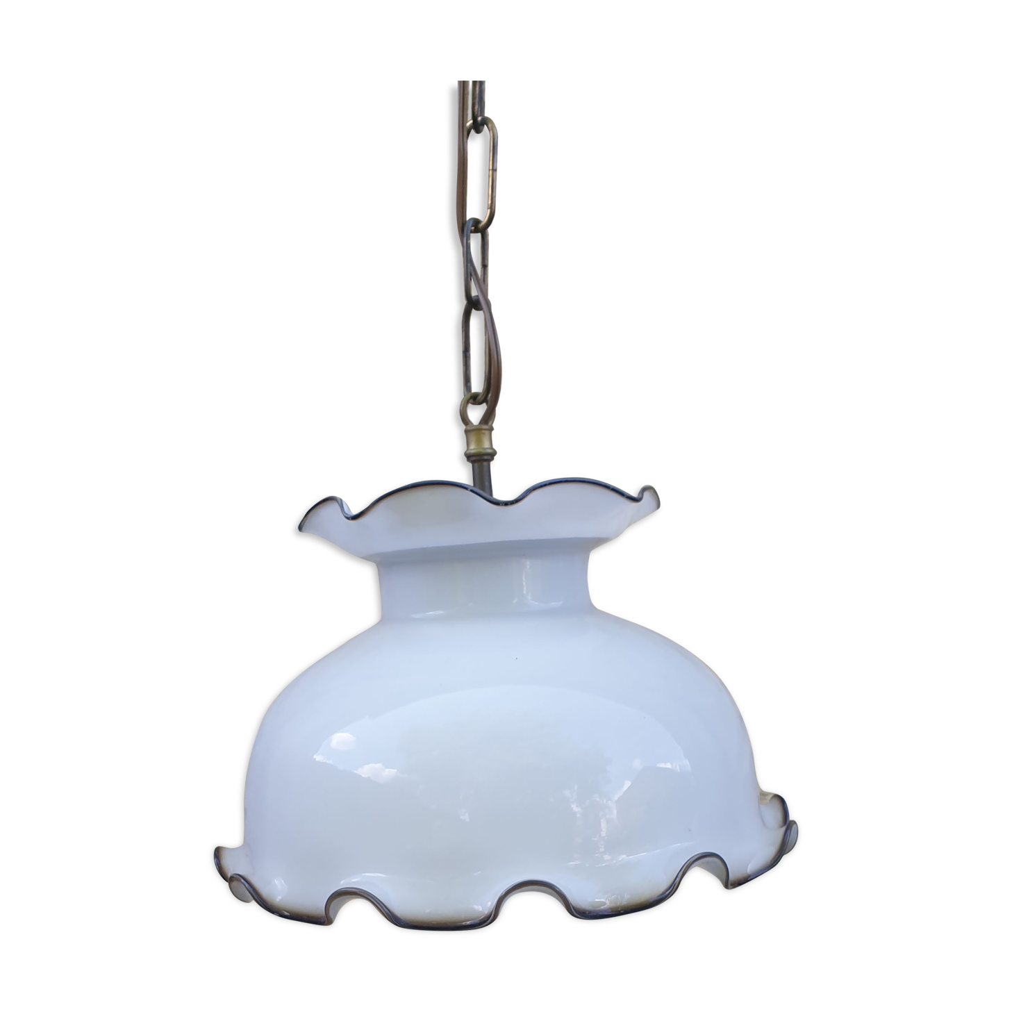 Vintage opaline glass suspension