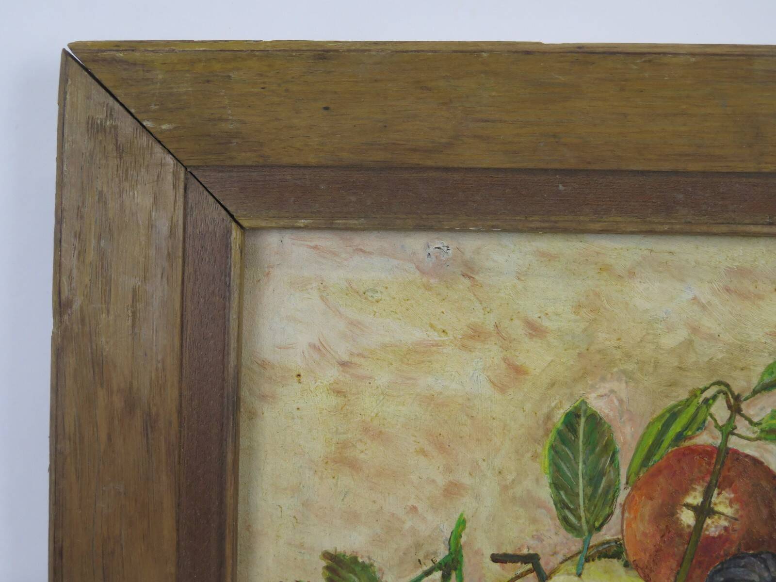 Oil painting still life signed and dated, painted on board with frame B8