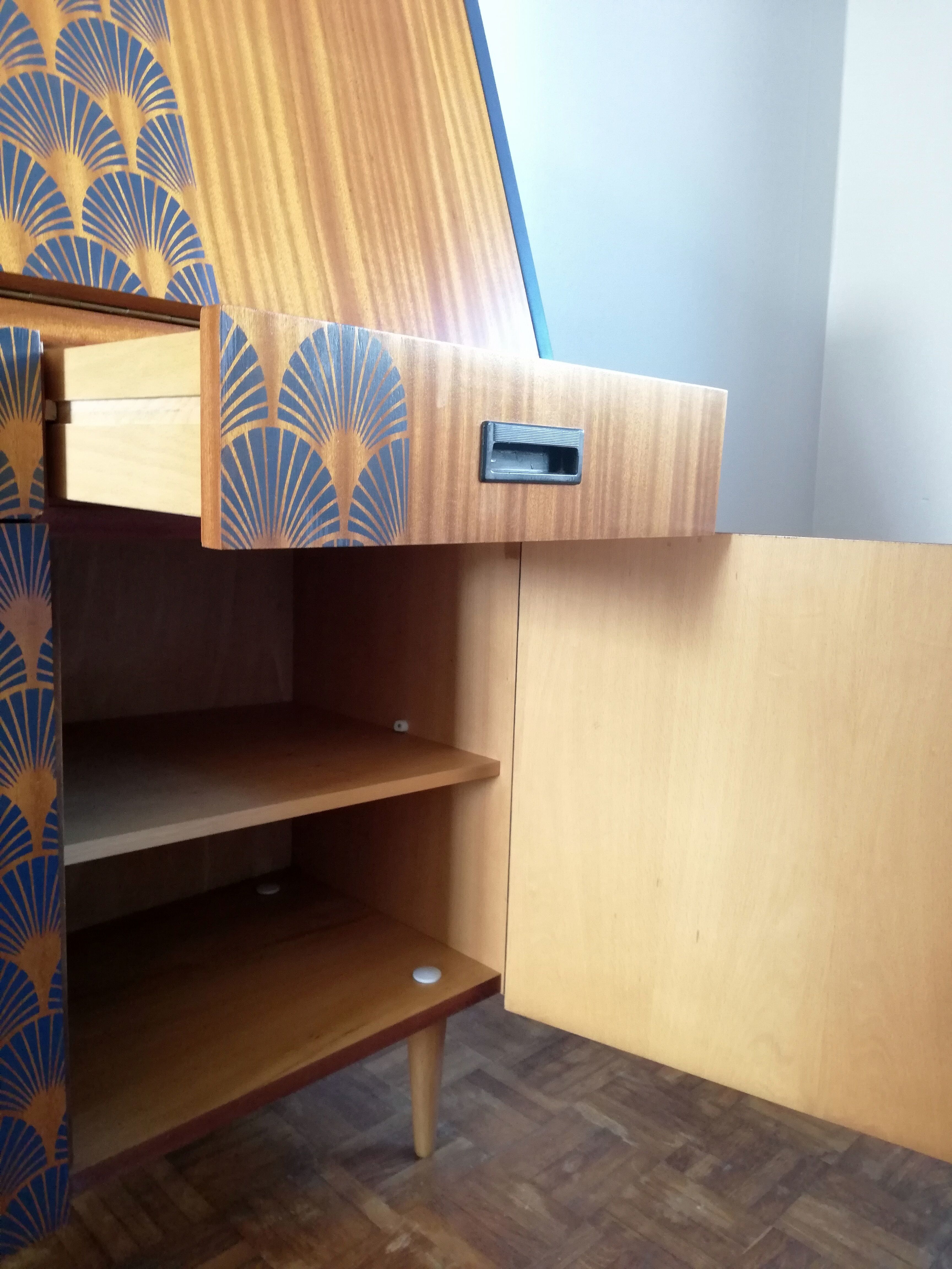 Writing desk 60s blue night