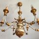 Antique gilded silver chandelier Florentine Rococo Louis XV Italy