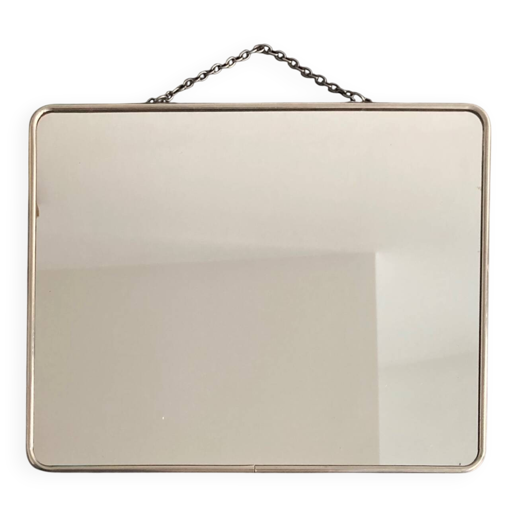 Vintage barber mirror and chain