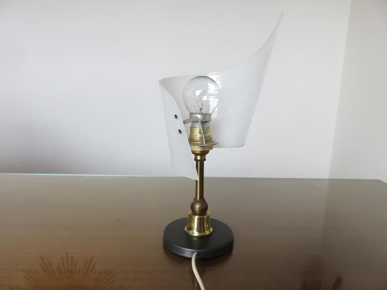 Perspex lamp and brass 50 60 years