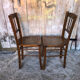 Pair of wooden bistrot chairs vintage
