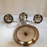 Candlestick with 3 burners in silver metal, Louis XVI style