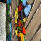 Large stained glass window the last supper circa 1960 - raw glass blocks - h 119 x l 161 cm