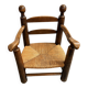 Fauteuil paillé rustique en chêne massif – Style campagne
