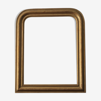 Miroir Louis Philippe doré à la feuille d 'or - 67x54cm