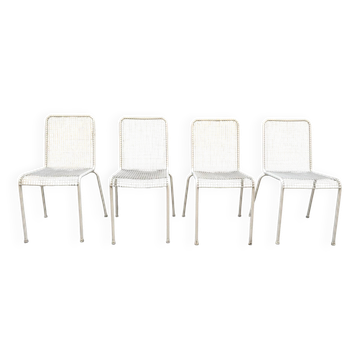 Lot de 4 chaises de salle à manger extérieur année 70