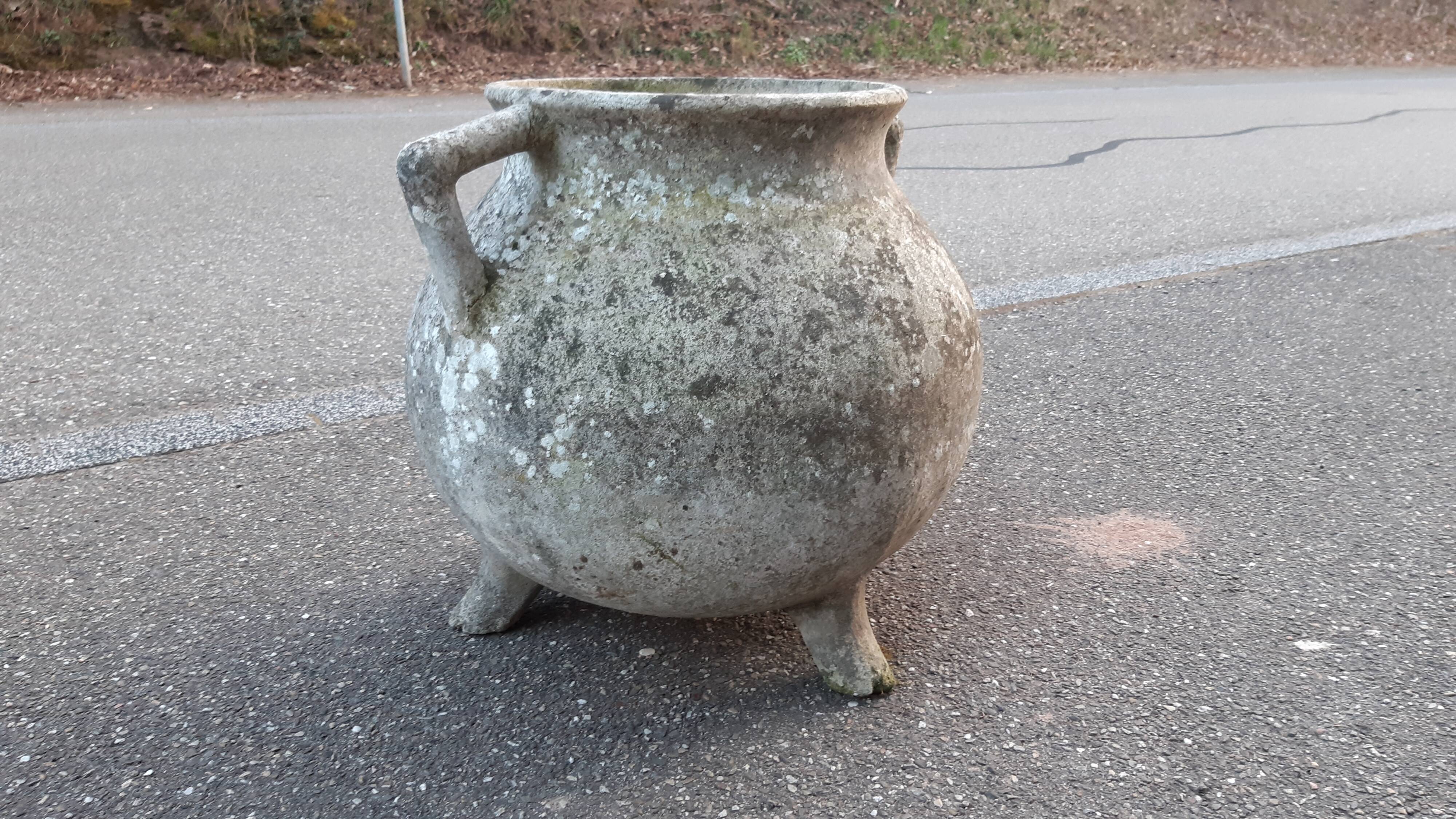 Jardinière chaudron eternit années 70