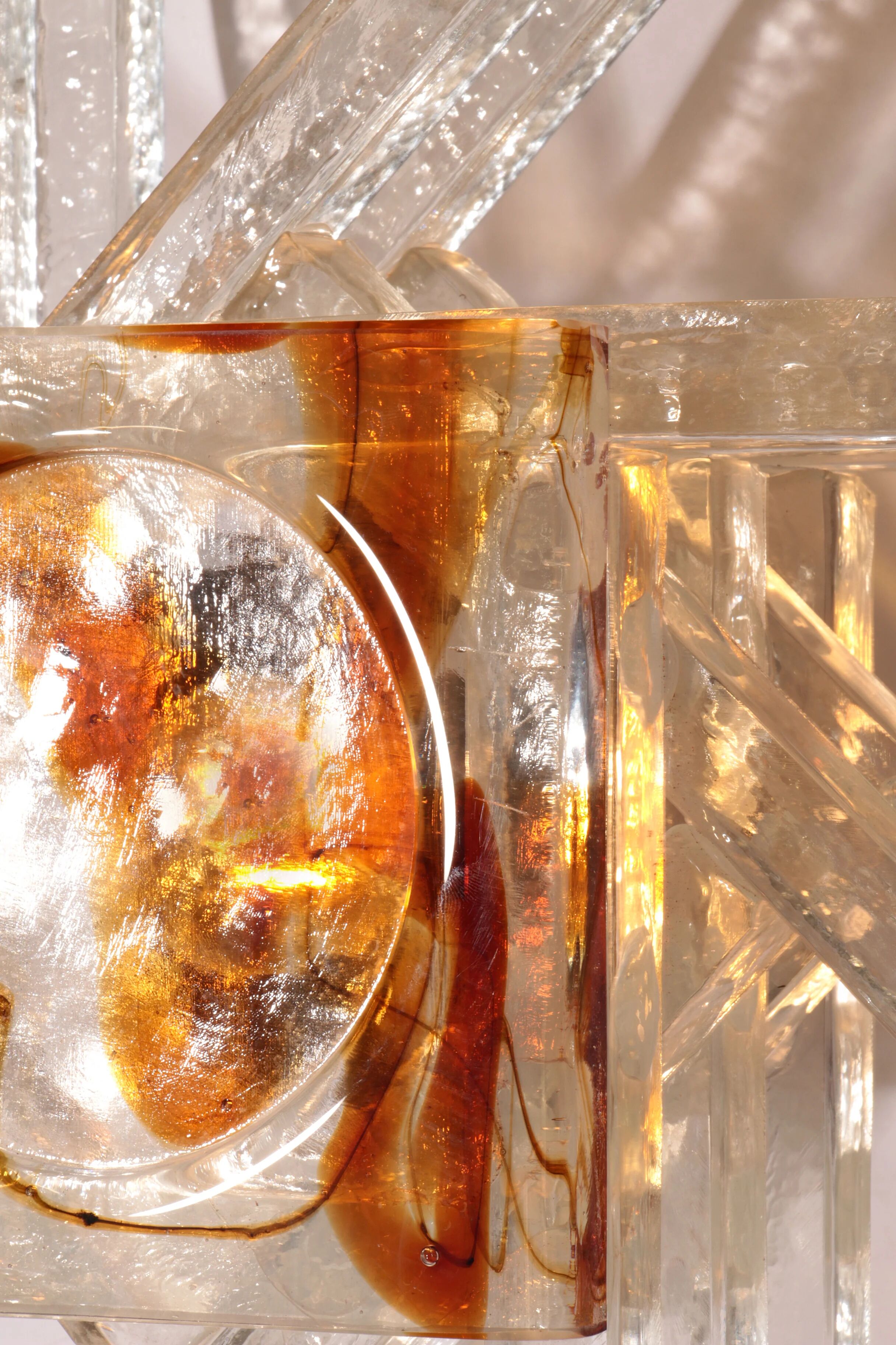 Glass wall light from PoliArte, Italy, 1970s