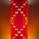 Camaieu table lamp - orange opaline and vintage fabric