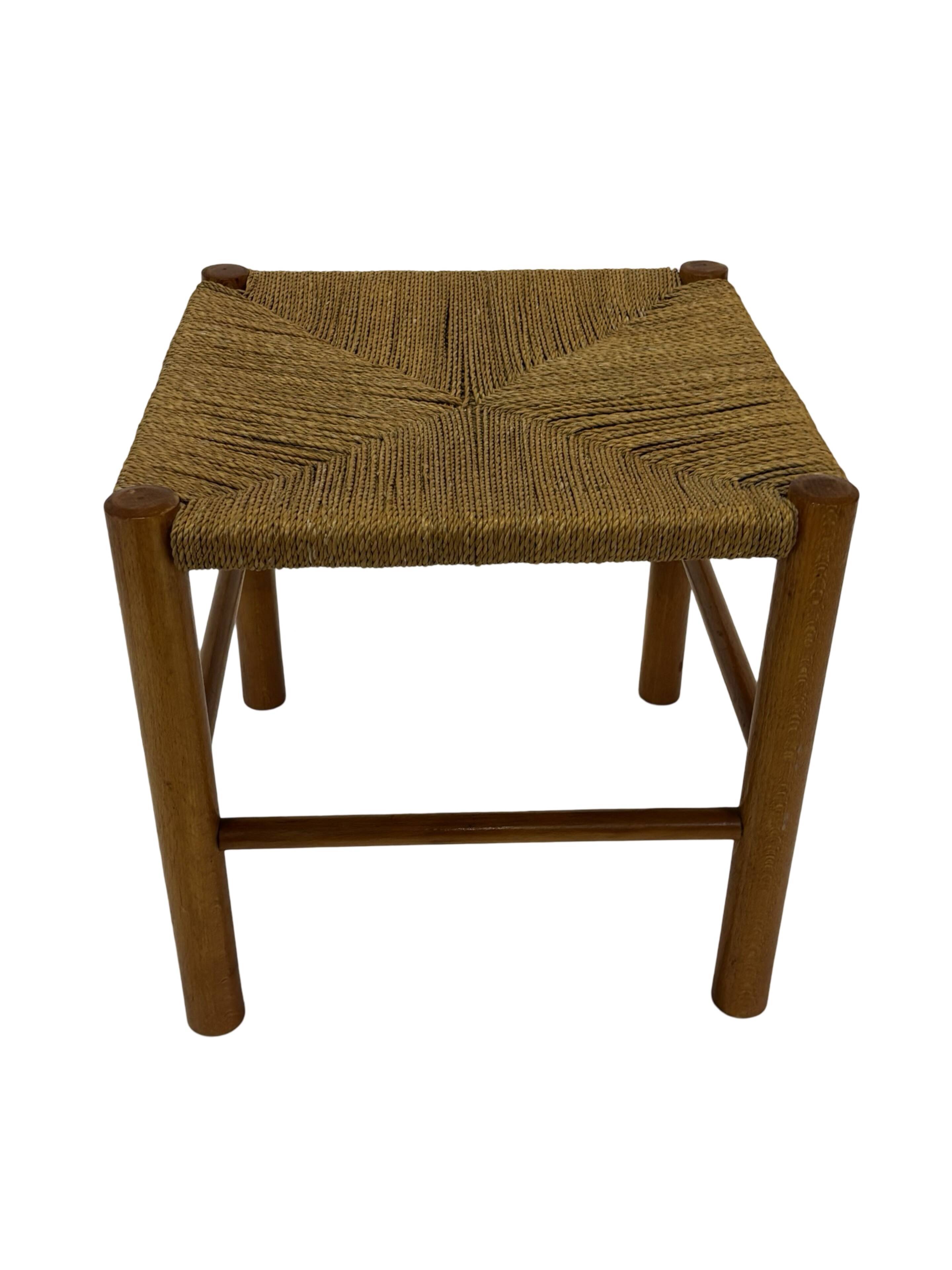 Vintage Stool Danish Papercord Rope Stool Mid Century