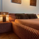 Cinna vintage 70s bed and bedside table set