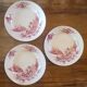 Set of 3 plates in iron earth jules vieillard model trianon