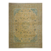 Tapis persan fait main en laine et coton orange surdimensionné 292x398 des années 1970