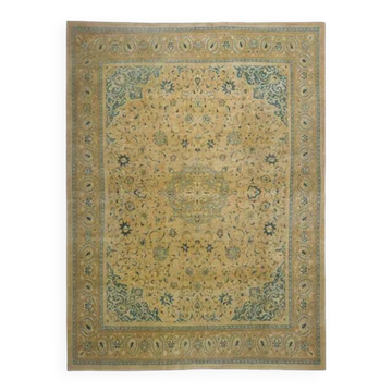 1970s Vintage Persian Handmade Wool Cotton Orange Oversize Area Rug 292x398