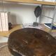 Brutalist wooden tripod stool