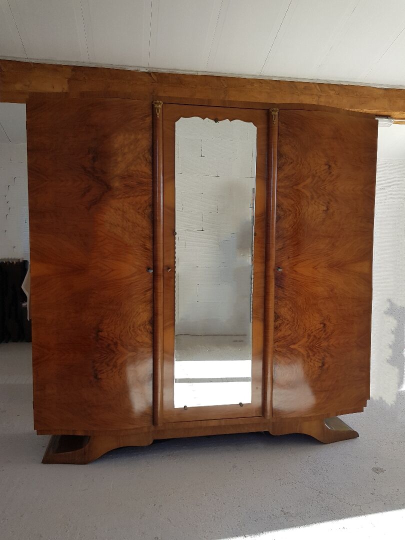 Vintage art deco 30's/50's wardrobe with central mirror