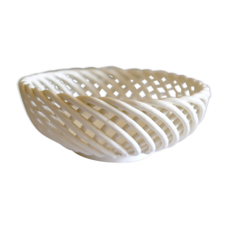 Cup fruit braided white twisted ceramic earthenware