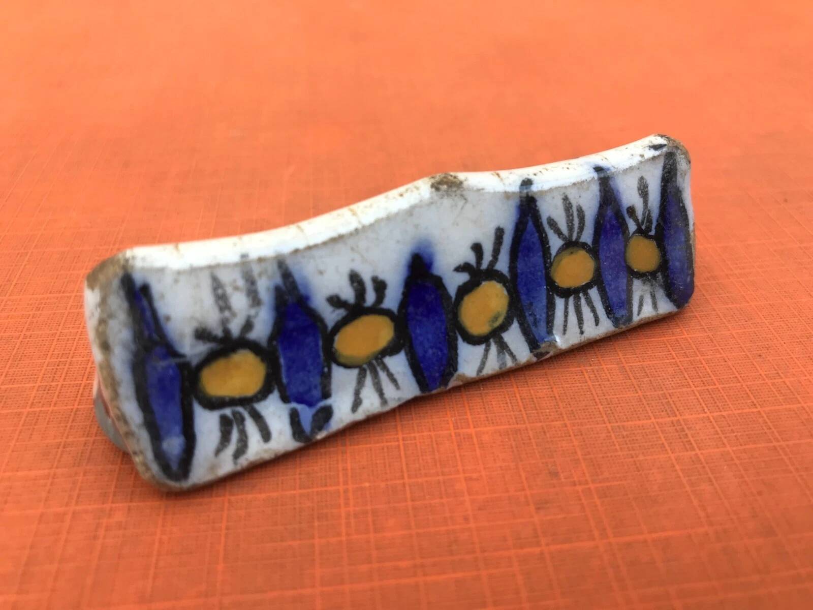 1920-1940 4 Knife holders Glazed ceramic from Nabeul, Tunisia