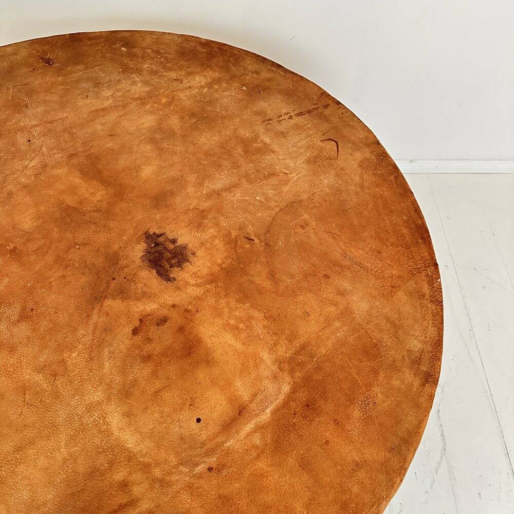 Large Mid-Century Modern Mexican Equipales Leather Dining Table, 1970