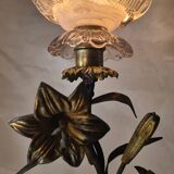 brass and pewter floral lamp 1900 art nouveau murano tulip 37x16