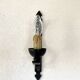 Wrought iron wall light, fabric cable