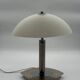 Chrome and frosted dome table lamp - modernist mushroom lamp - vintage from the 80s/90s.