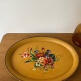 Old painted sheet metal tray