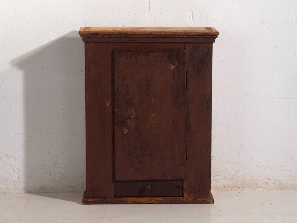 Antique painted pine wardrobe – Central Europe, around 1900