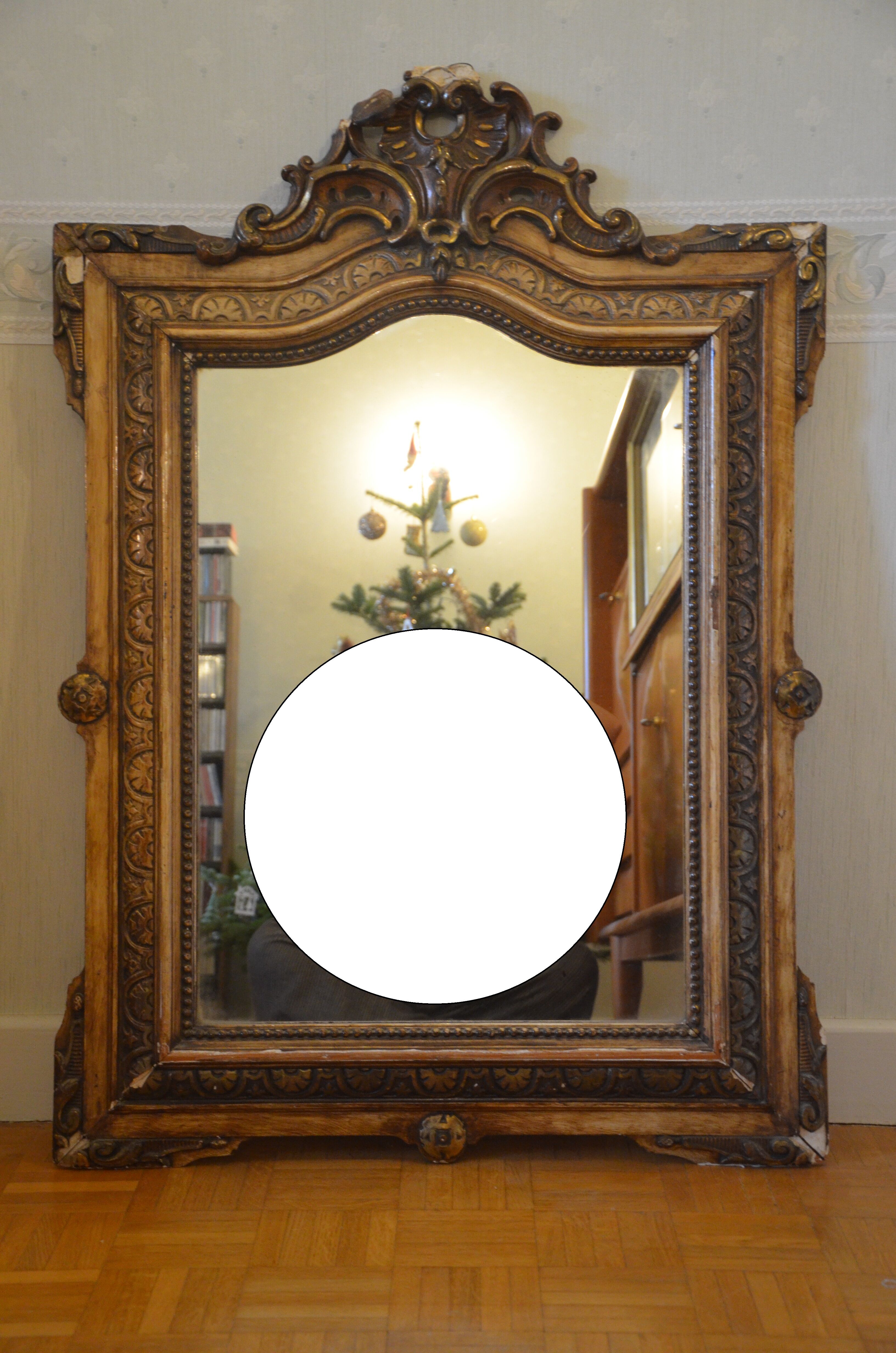 Wooden style mirror 74x104cm