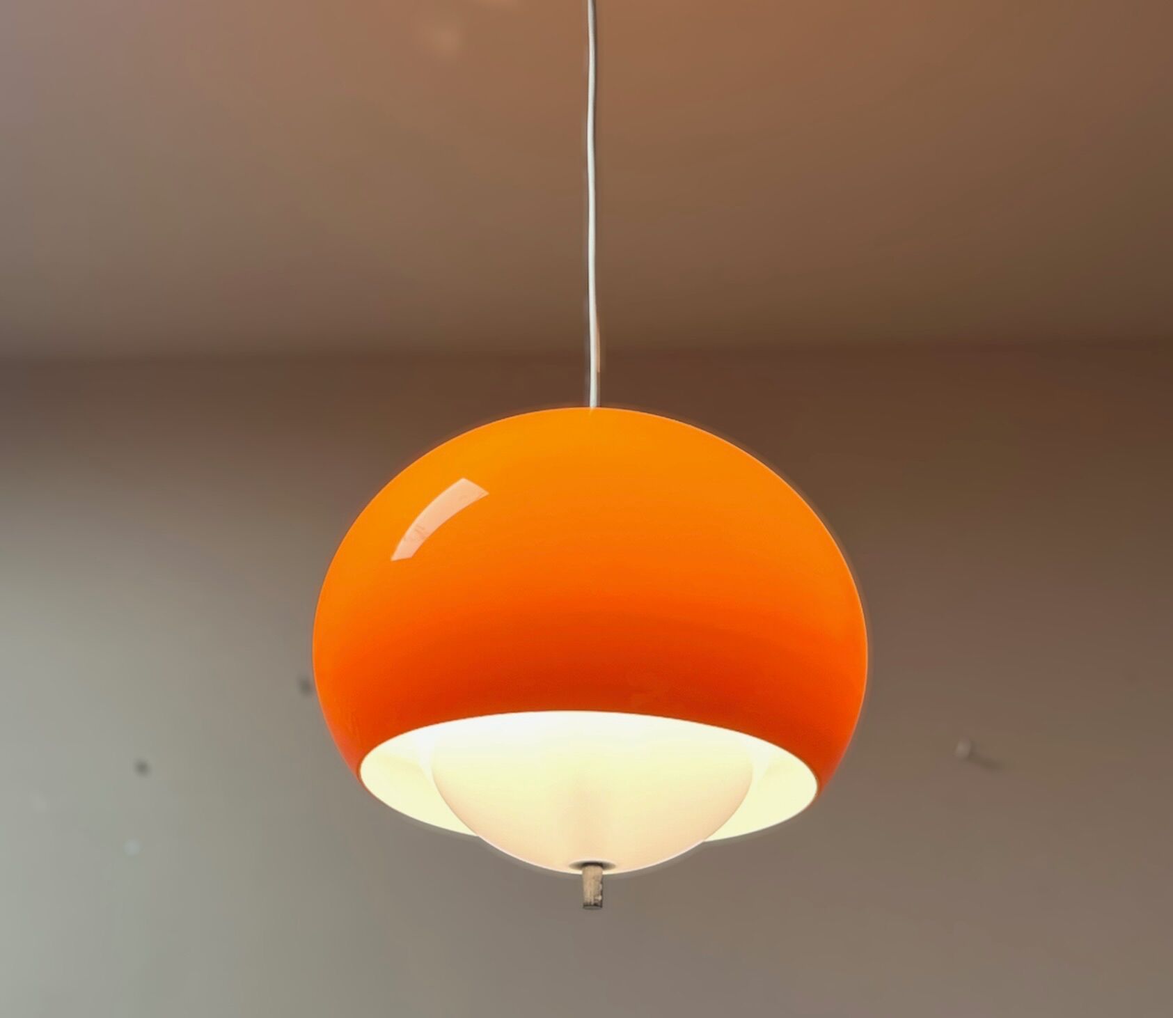 Harvey Guzzini Burgos Pendant Lamp - Rare Space Age Italian Design Hanging Lamp 60s 70s