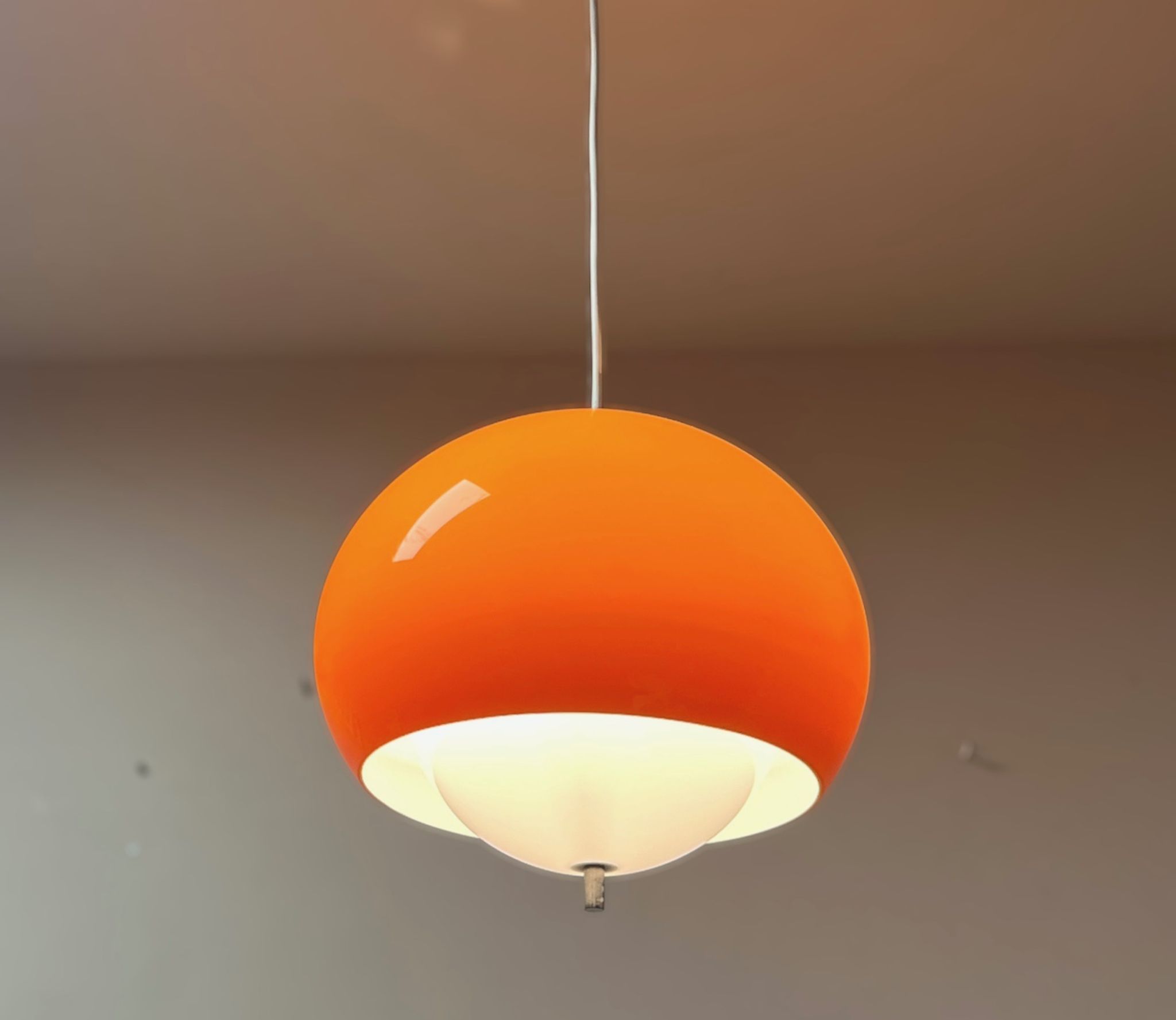 Harvey Guzzini Burgos Pendant Lamp - Rare Space Age Italian Design Hanging Lamp 60s 70s