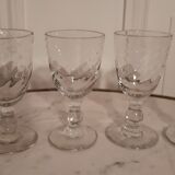 Pop-up Christmas 2022 Set of 4 molded glass wine glasses early twentieth