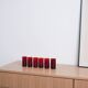Set of ruby-coloured glasses, Italian design, 1970s, made in Italy