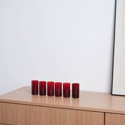 Set of ruby-coloured glasses, Italian design, 1970s, made in Italy