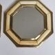 Pair of vintage brass mirrors, Moroccan handicrafts, 27 cm