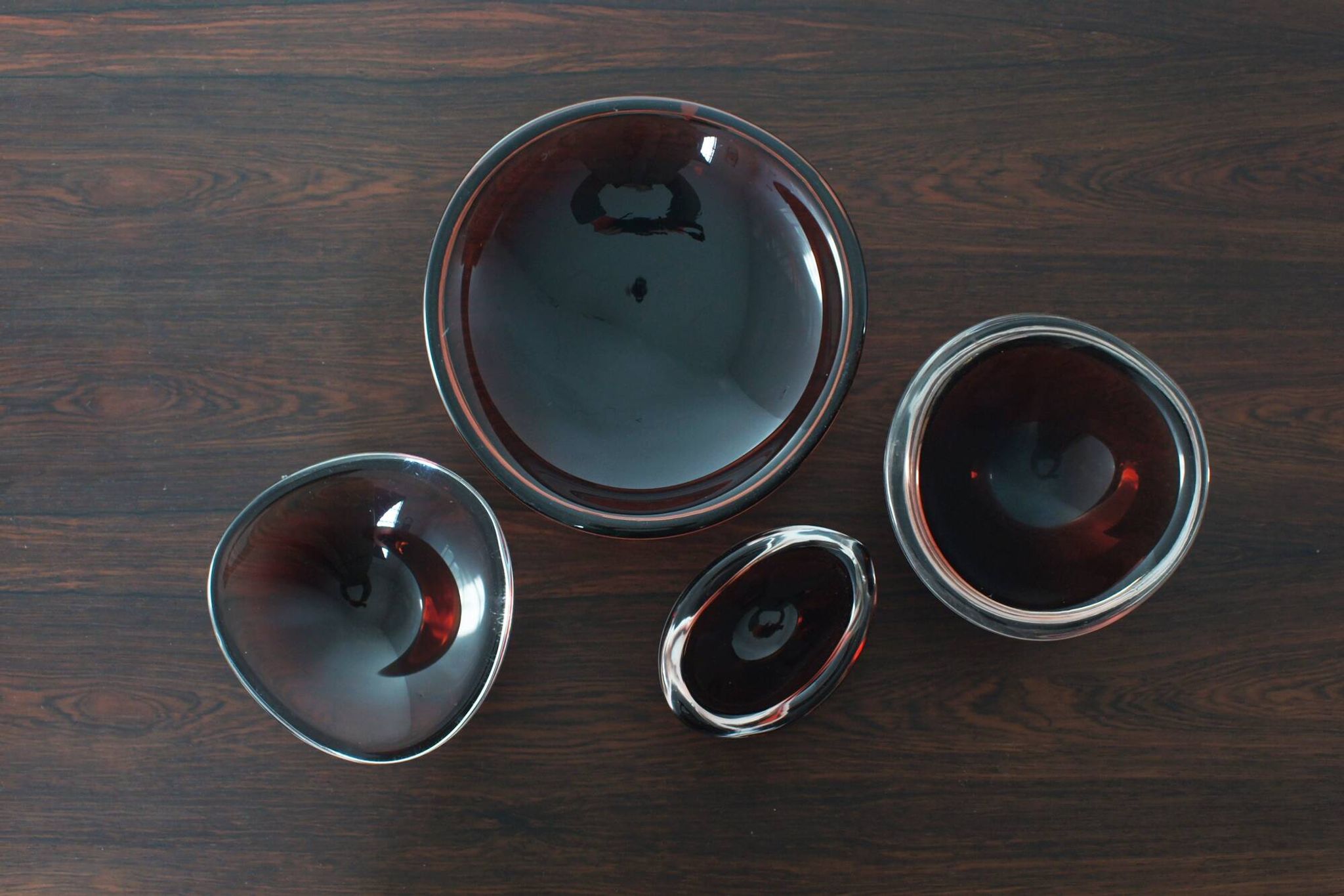 Selena Glass Bowl by Sven Palmqvist for Orrefors, 1950s, Set of 4