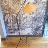 Vintage floor lamp rattan lampshade