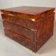 Bedside of Jean-Claude Mahey in elm magnifying glass and brass circa 1970