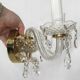 Murano diamond point glass wall lamp with pendant
